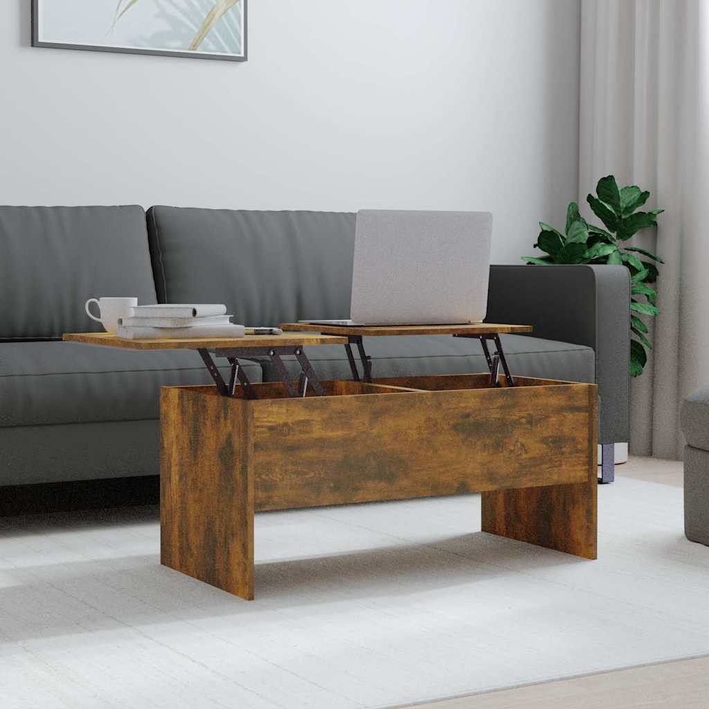 Mesa de centro 2 uds madera ingeniería blanco brillo 50x50x40cm