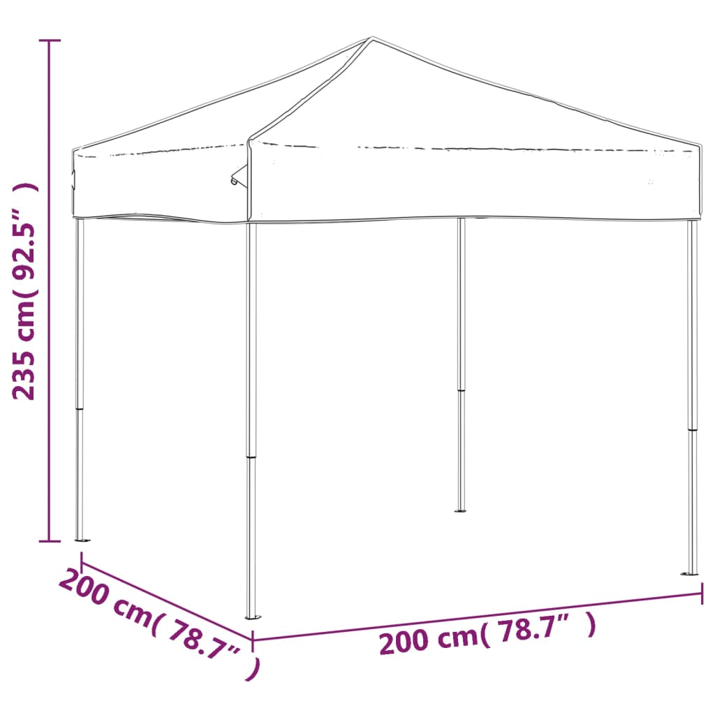 Carpa para fiestas plegable azul 2x2 m