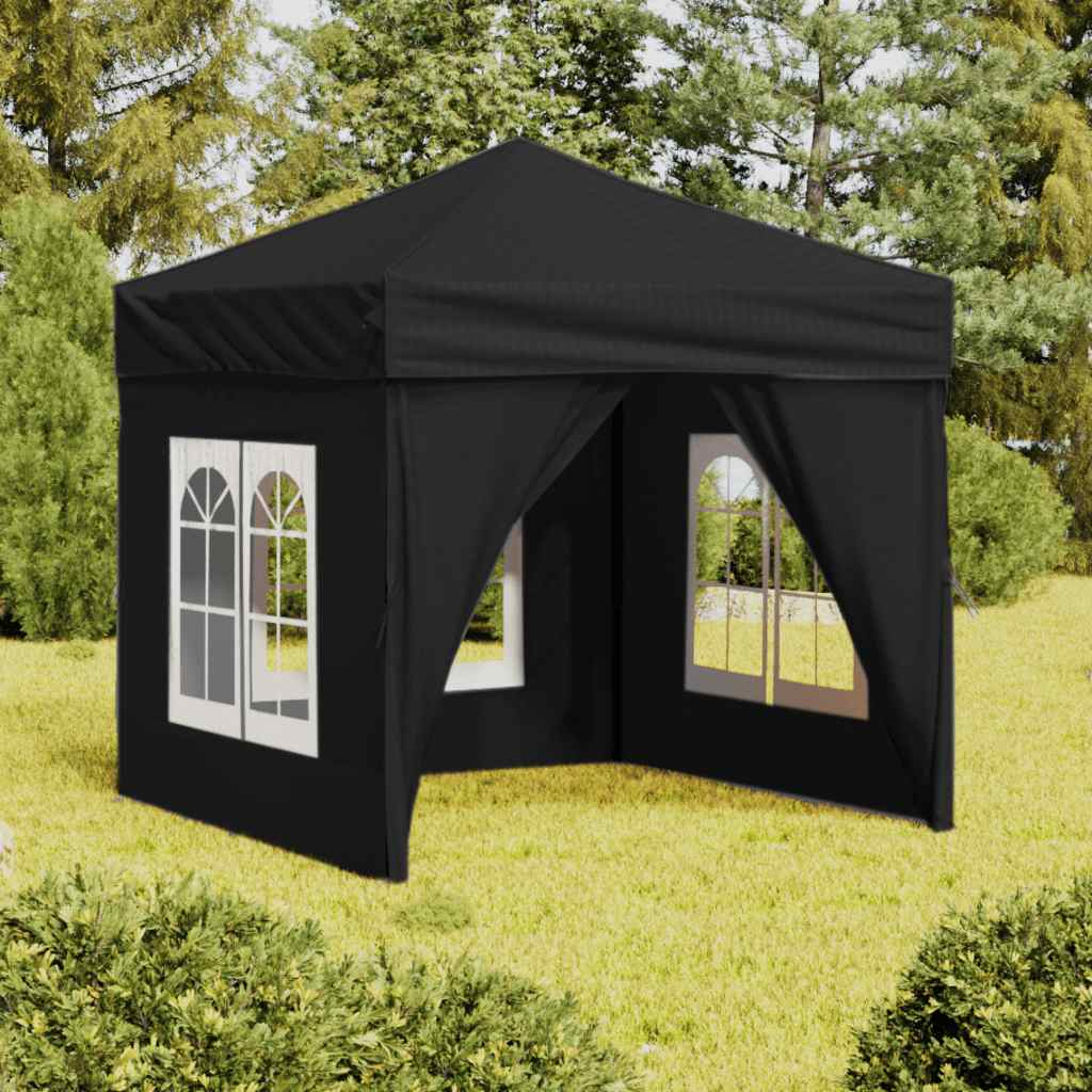 Carpa de fiesta plegable con paredes laterales antracita 3x3 m