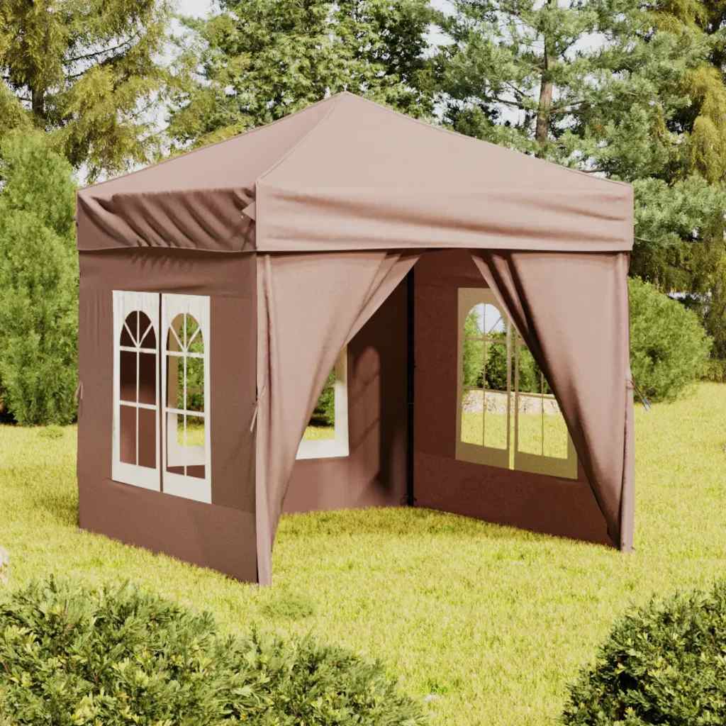 Carpa de fiesta plegable con paredes laterales antracita 3x3 m