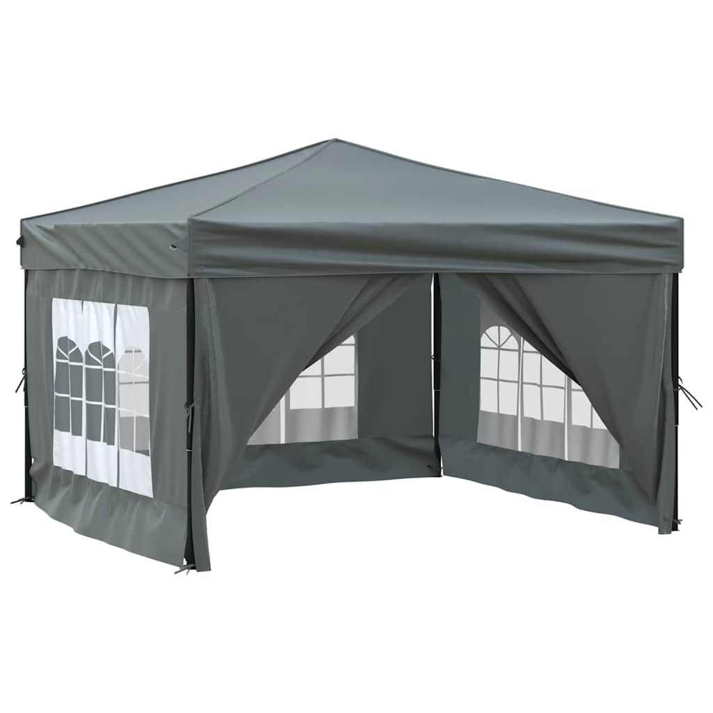 Carpa de fiesta plegable con paredes laterales antracita 3x3 m