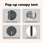 Carpa de fiesta plegable con paredes laterales antracita 3x3 m