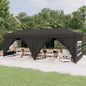 Carpa de fiesta plegable con paredes laterales antracita 3x3 m