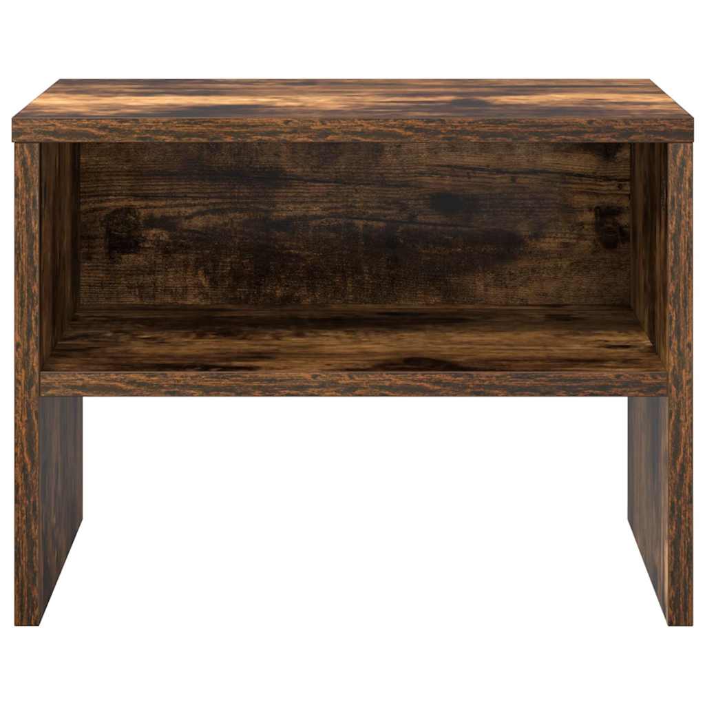 Mesita de noche madera contrachapada roble ahumado 40x30x30 cm
