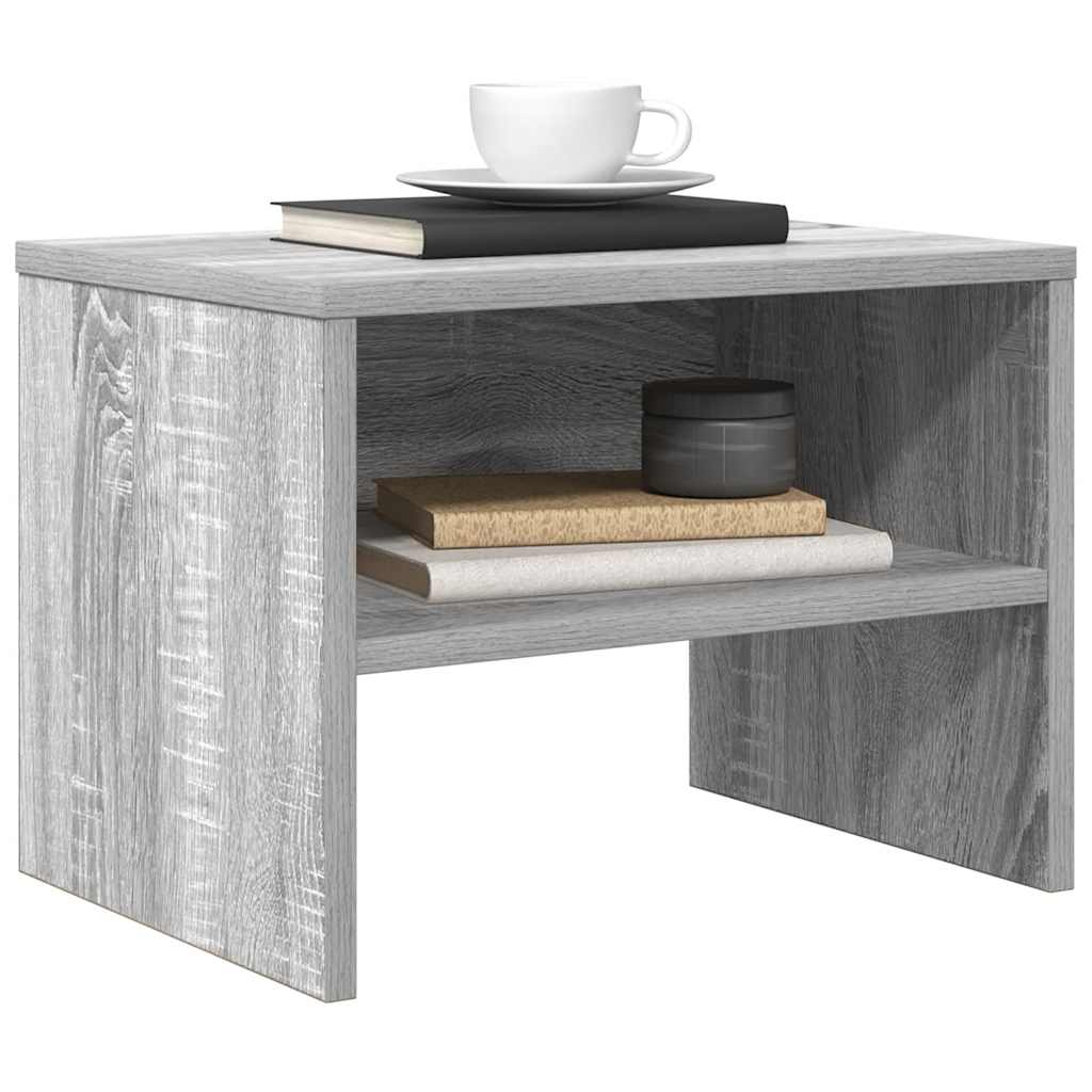 Mesita de noche madera contrachapada gris Sonoma 40x30x30 cm