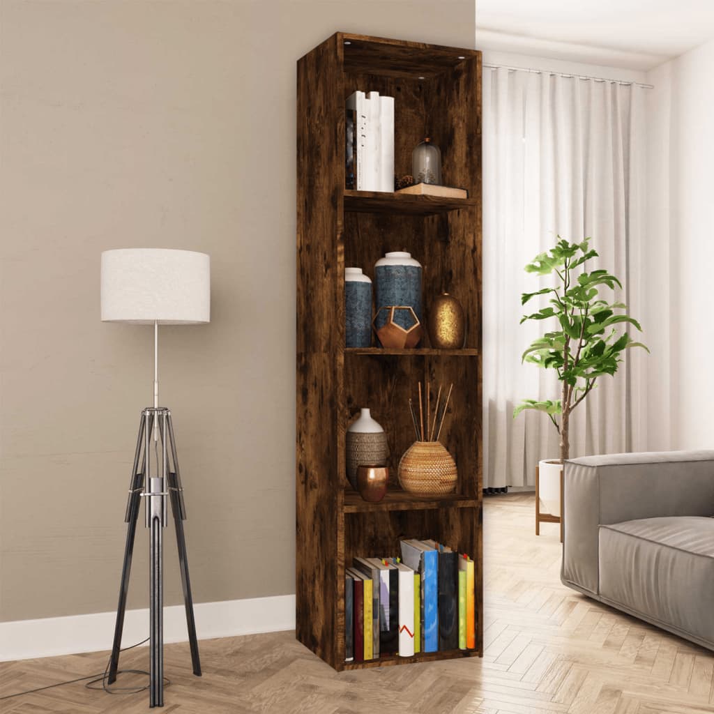 Estantería de madera de ingeniería envejecida 132x29x141,5 cm