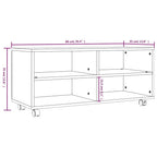 Mueble de TV con ruedas madera contrachapada gris 90x35x35 cm