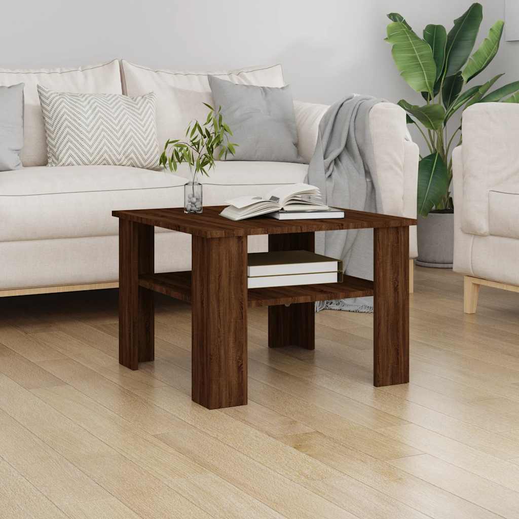 Mesa de centro de madera contrachapada gris Sonoma 60x60x42 cm