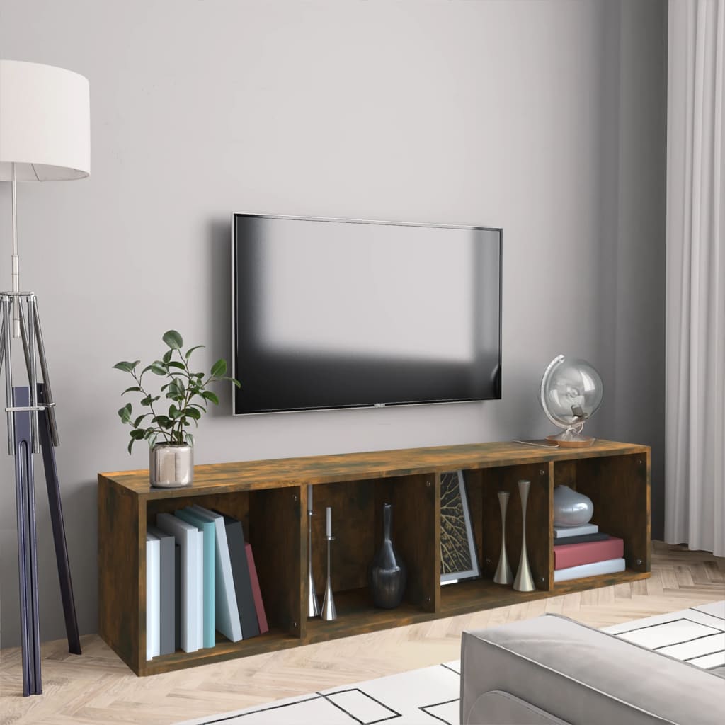 Estantería/mueble de TV madera gris Sonoma 143x30x36 cm