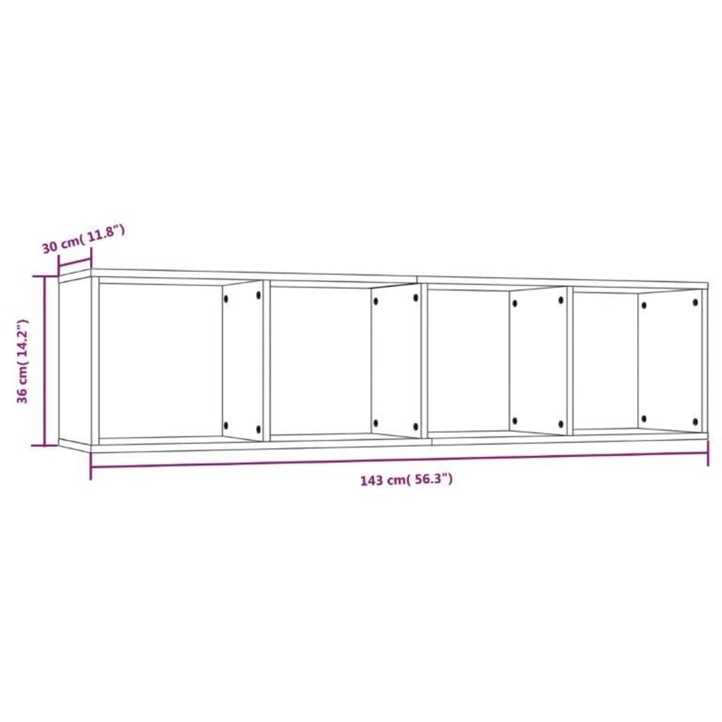 Estantería/mueble de TV madera gris Sonoma 143x30x36 cm