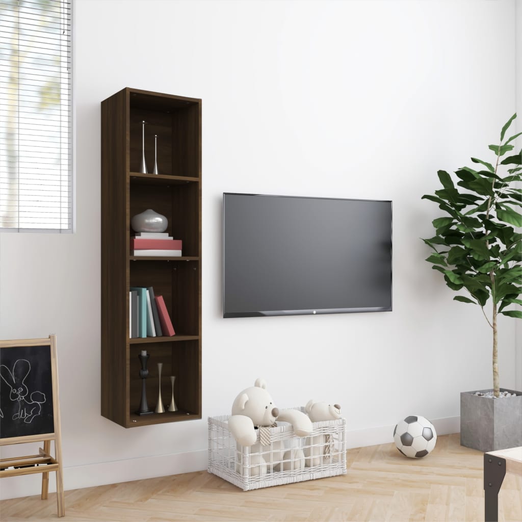 Estantería/mueble de TV madera roble marrón 143x30x36 cm