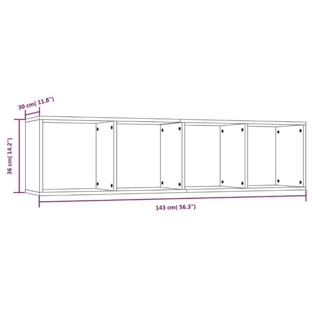 Estantería/mueble de TV madera roble marrón 143x30x36 cm