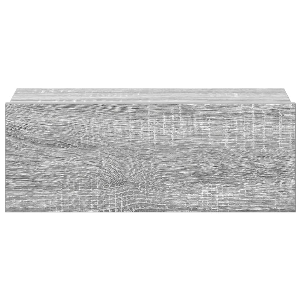 Mesita de noche flotante madera contrachapada gris 40x30x15cm