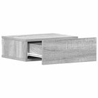 Mesita de noche flotante 2 uds madera gris Sonoma 40x30x15 cm
