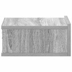 Mesita de noche flotante 2 uds madera gris Sonoma 40x30x15 cm