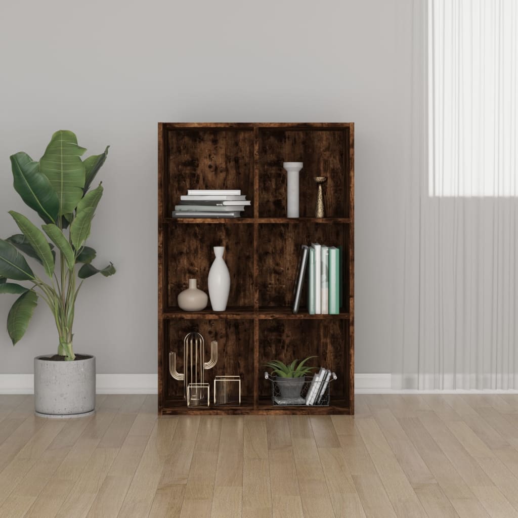 Estantería de madera de ingeniería envejecida 132x29x141,5 cm