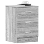 Mesita de noche madera contrachapada gris Sonoma 38x35x56 cm
