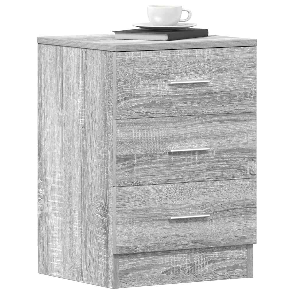 Mesita de noche madera contrachapada gris Sonoma 38x35x56 cm