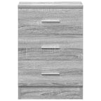 Mesita de noche madera contrachapada gris Sonoma 38x35x56 cm
