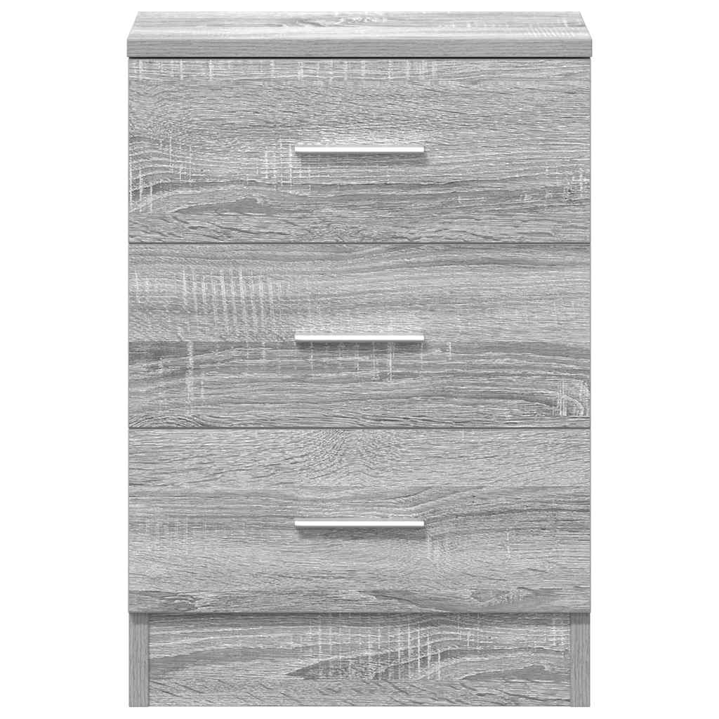 Mesita de noche madera contrachapada gris Sonoma 38x35x56 cm