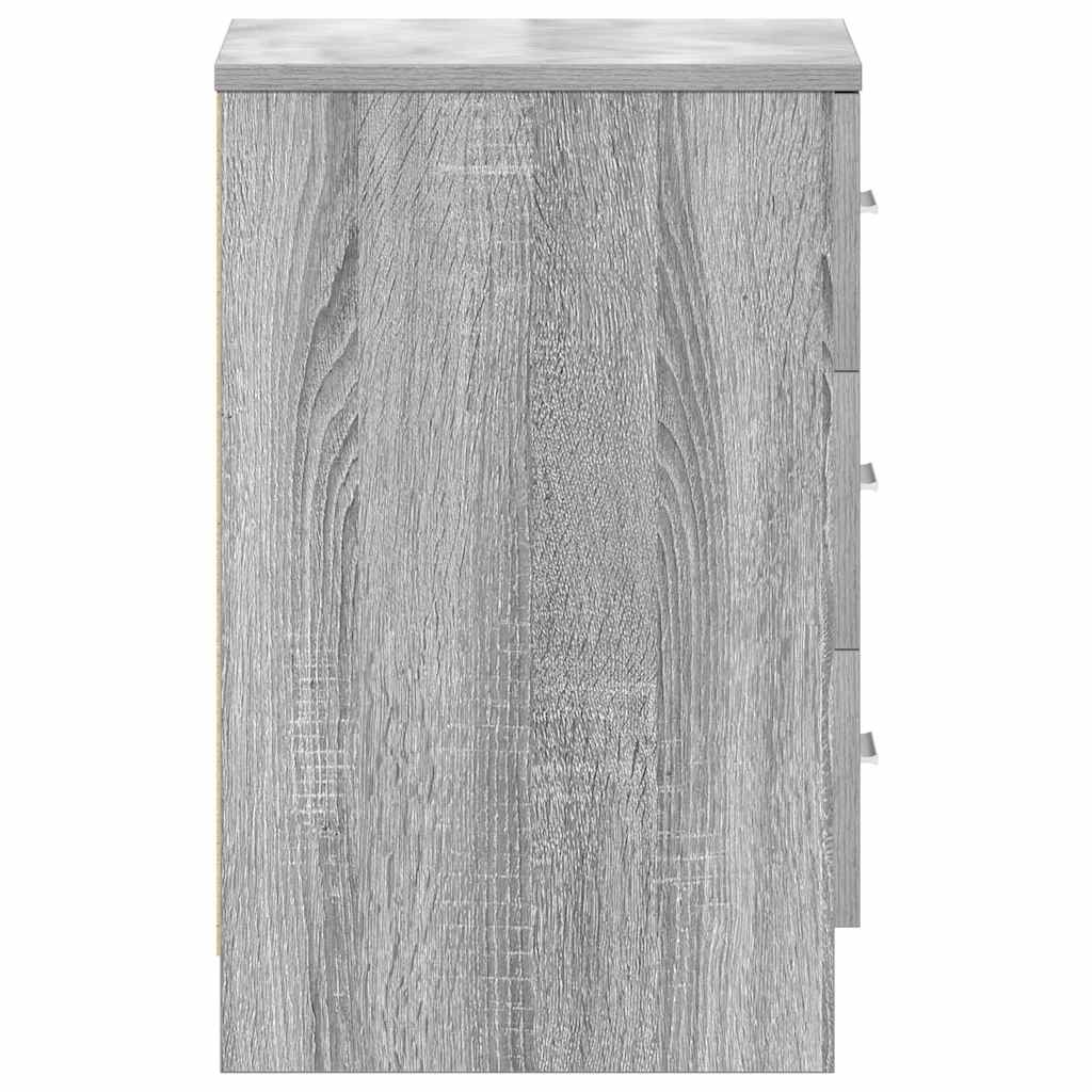 Mesita de noche madera contrachapada gris Sonoma 38x35x56 cm
