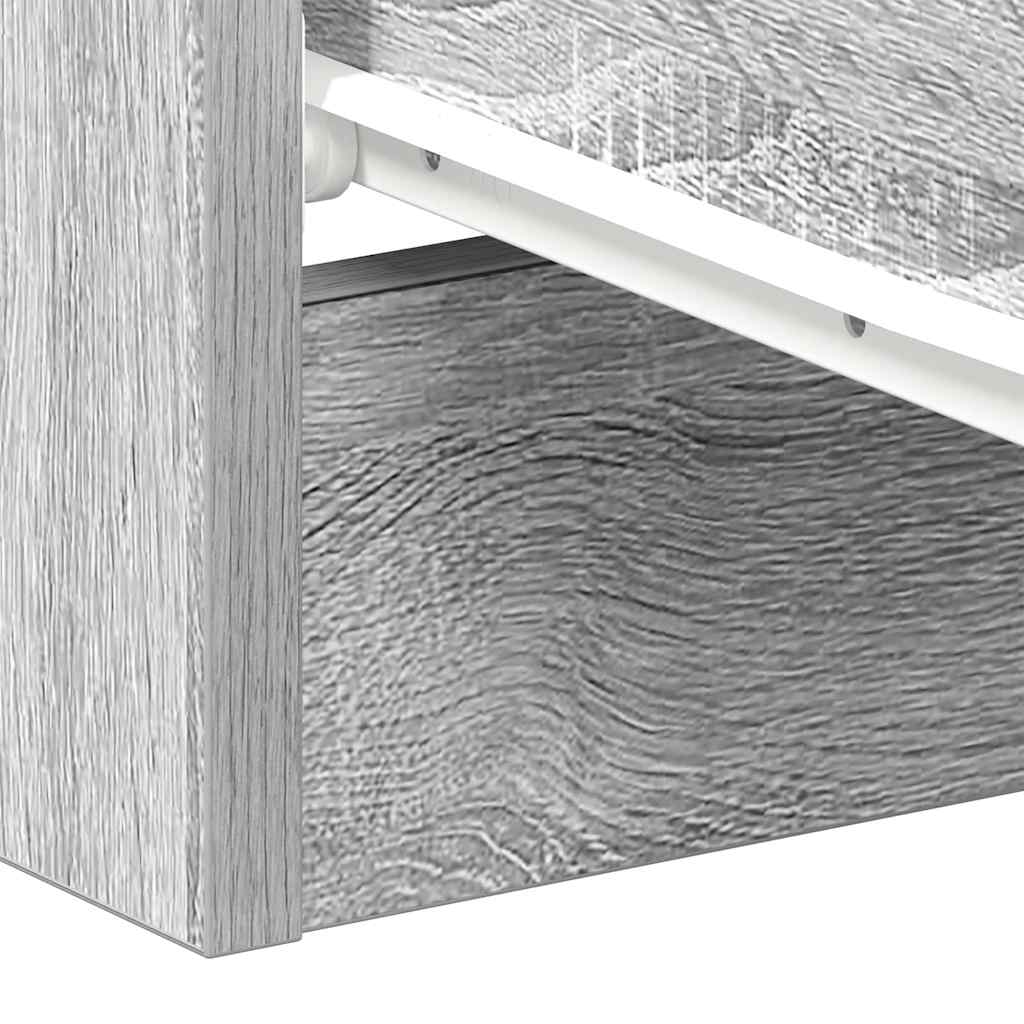 Mesita de noche madera contrachapada gris Sonoma 38x35x56 cm