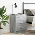 Mesita de noche madera contrachapada gris Sonoma 38x35x56 cm