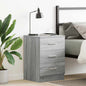 Sonoma Grey Plywood Bedside Table 38x35x56 cm
