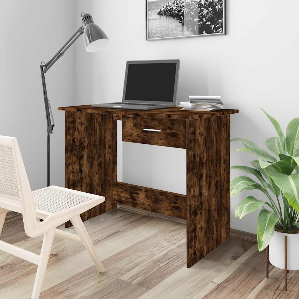 Escritorio de madera contrachapada gris Sonoma 100x50x76 cm