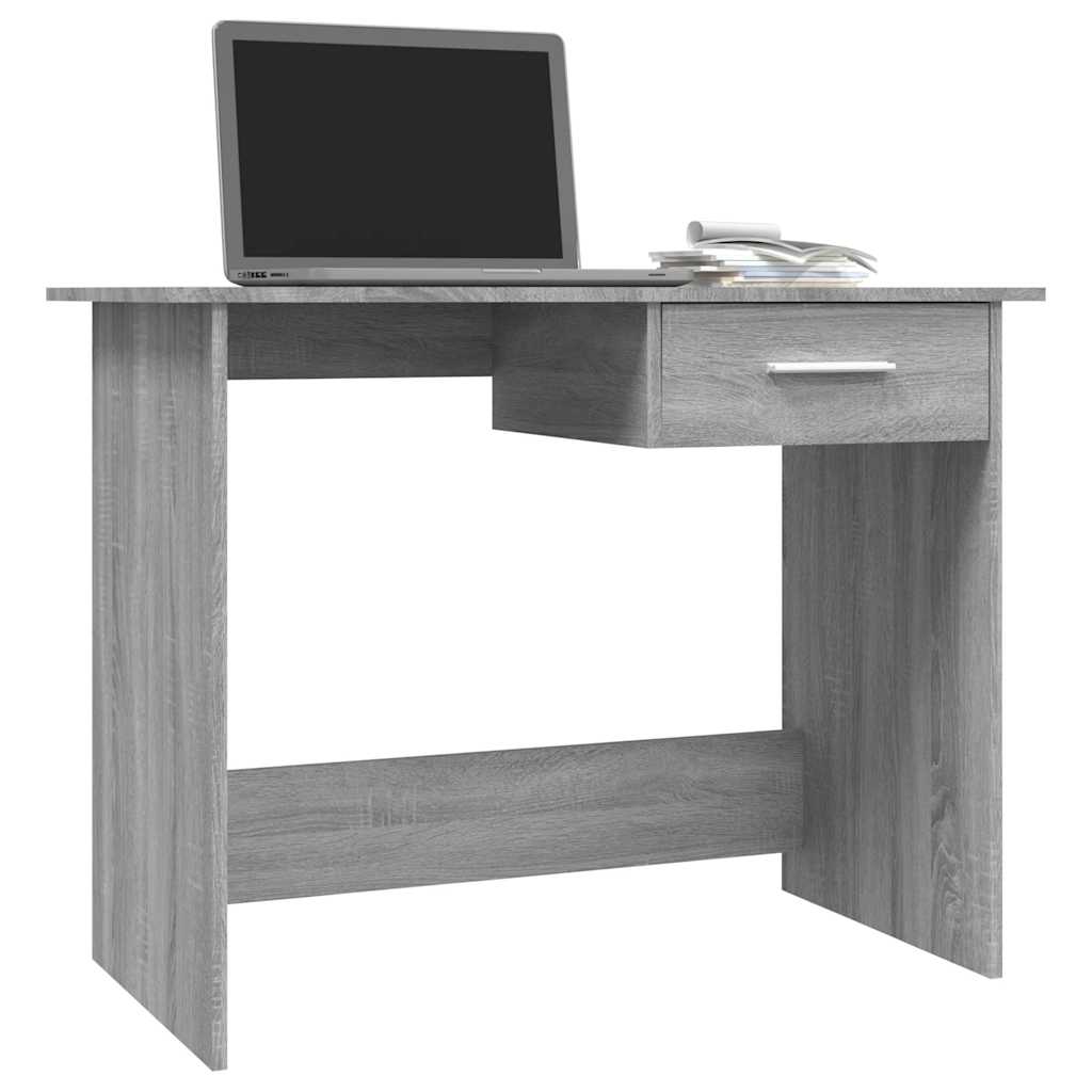 Escritorio de madera contrachapada gris Sonoma 100x50x76 cm