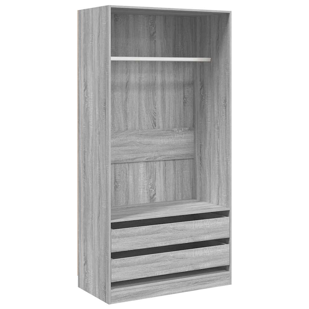 Armario de madera contrachapada gris Sonoma 100x50x200 cm