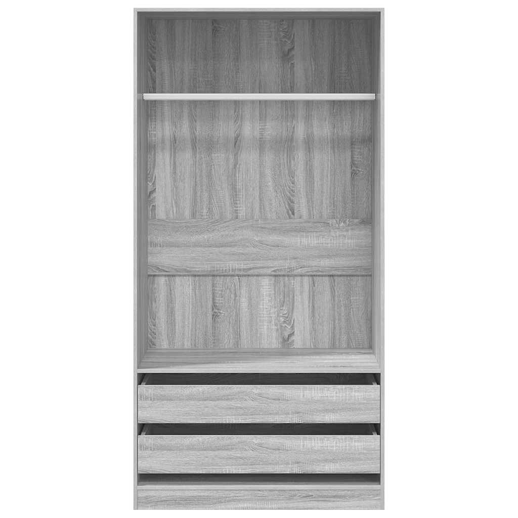 Armario de madera contrachapada gris Sonoma 100x50x200 cm