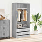 Armario de madera contrachapada gris Sonoma 100x50x200 cm