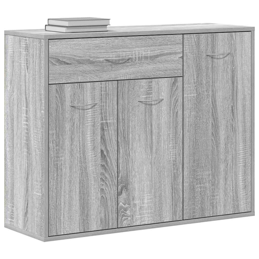 Aparador de madera contrachapada gris Sonoma 88x30x70 cm