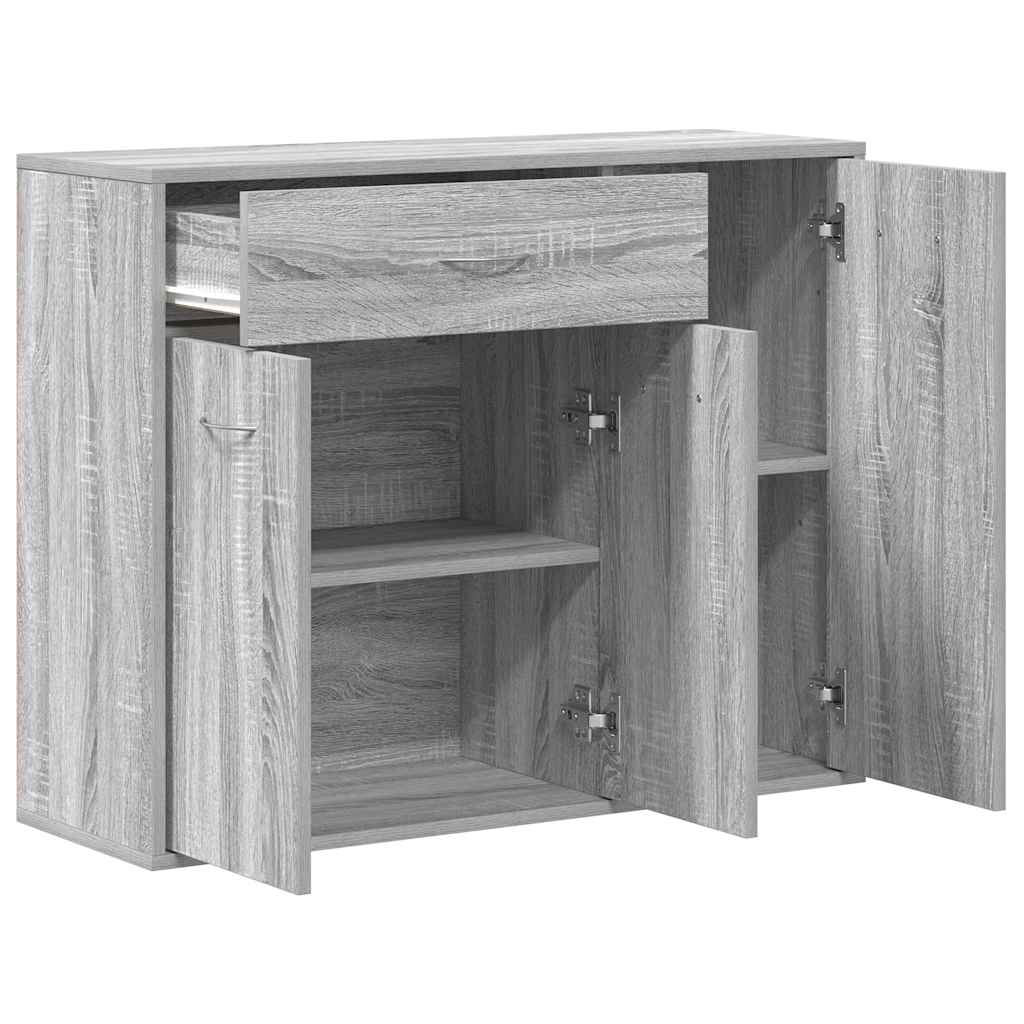 Aparador de madera contrachapada gris Sonoma 88x30x70 cm