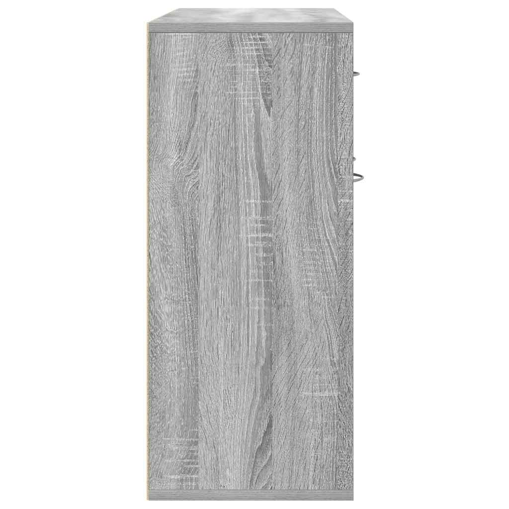 Aparador de madera contrachapada gris Sonoma 88x30x70 cm
