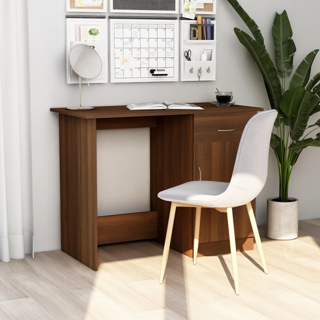 Escritorio de madera contrachapada gris Sonoma 100x50x76 cm