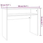 Escritorio de madera contrachapada gris Sonoma 90x50x74 cm