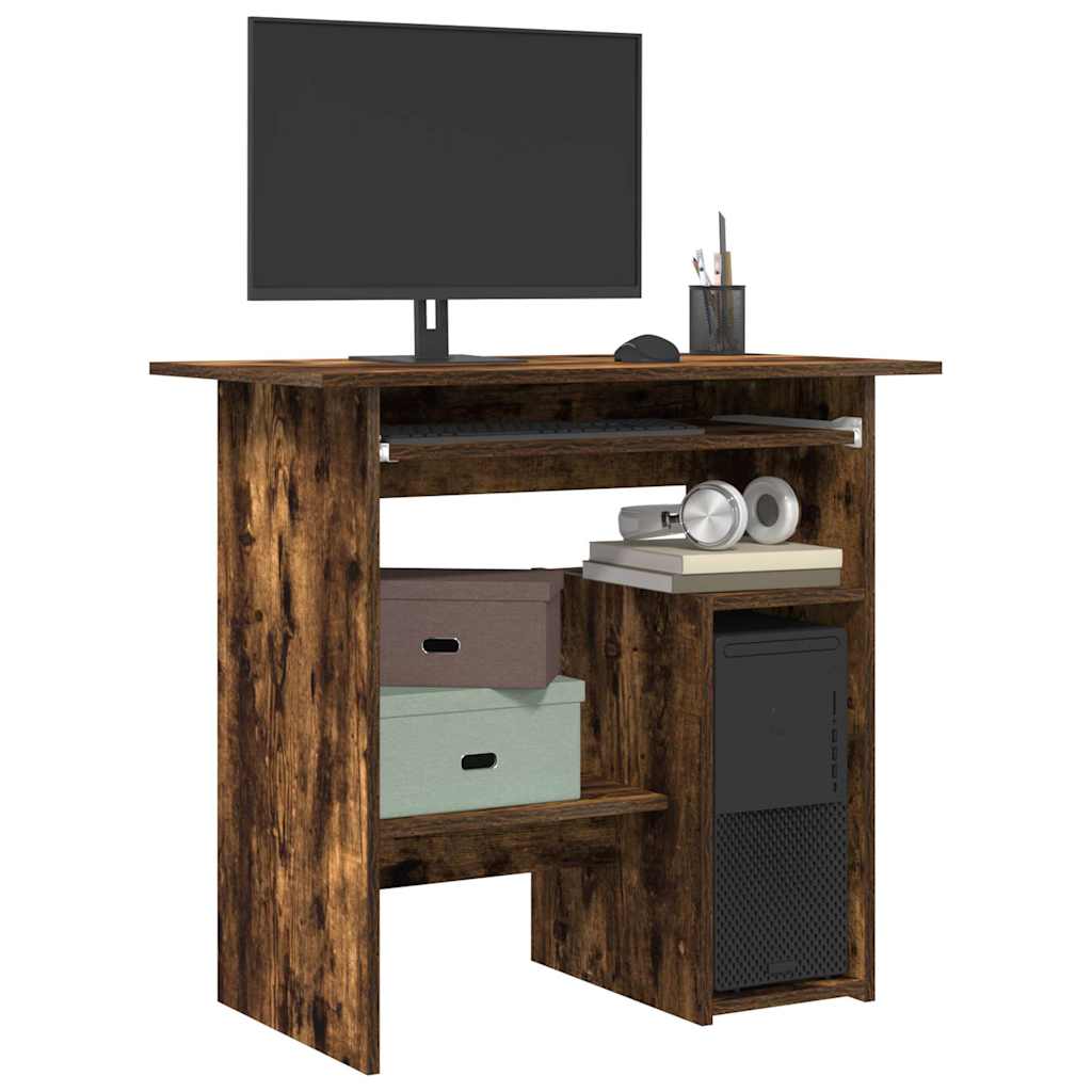 Escritorio de madera contrachapada gris Sonoma 80x45x74 cm