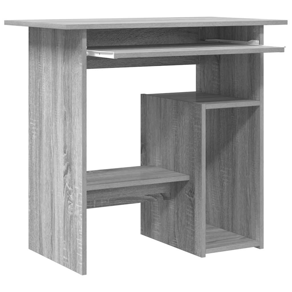 Escritorio de madera contrachapada gris Sonoma 80x45x74 cm