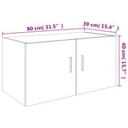 Armario de pared madera de ingeniería gris Sonoma 80x39x40 cm