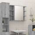 Armario con espejo baño madera marrón roble 80x20,5x64 cm