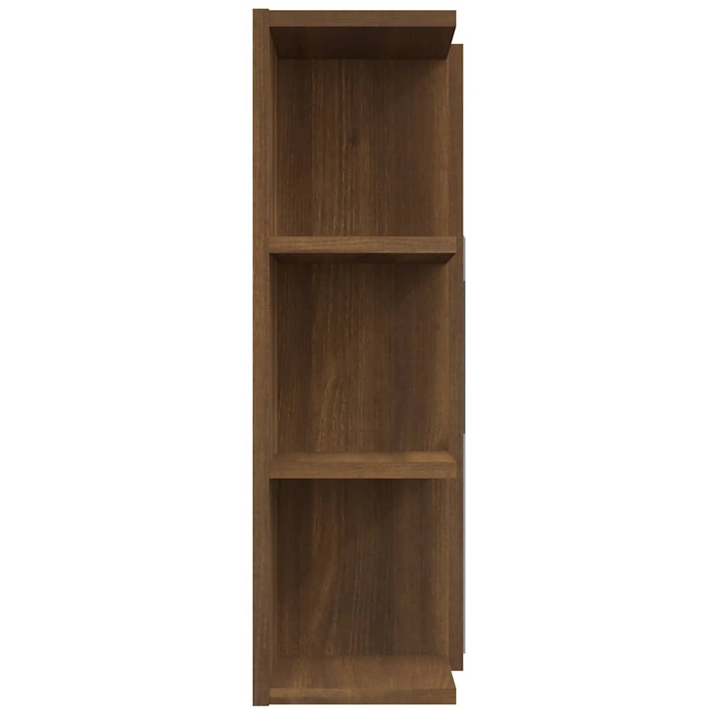 Armario con espejo baño madera marrón roble 80x20,5x64 cm