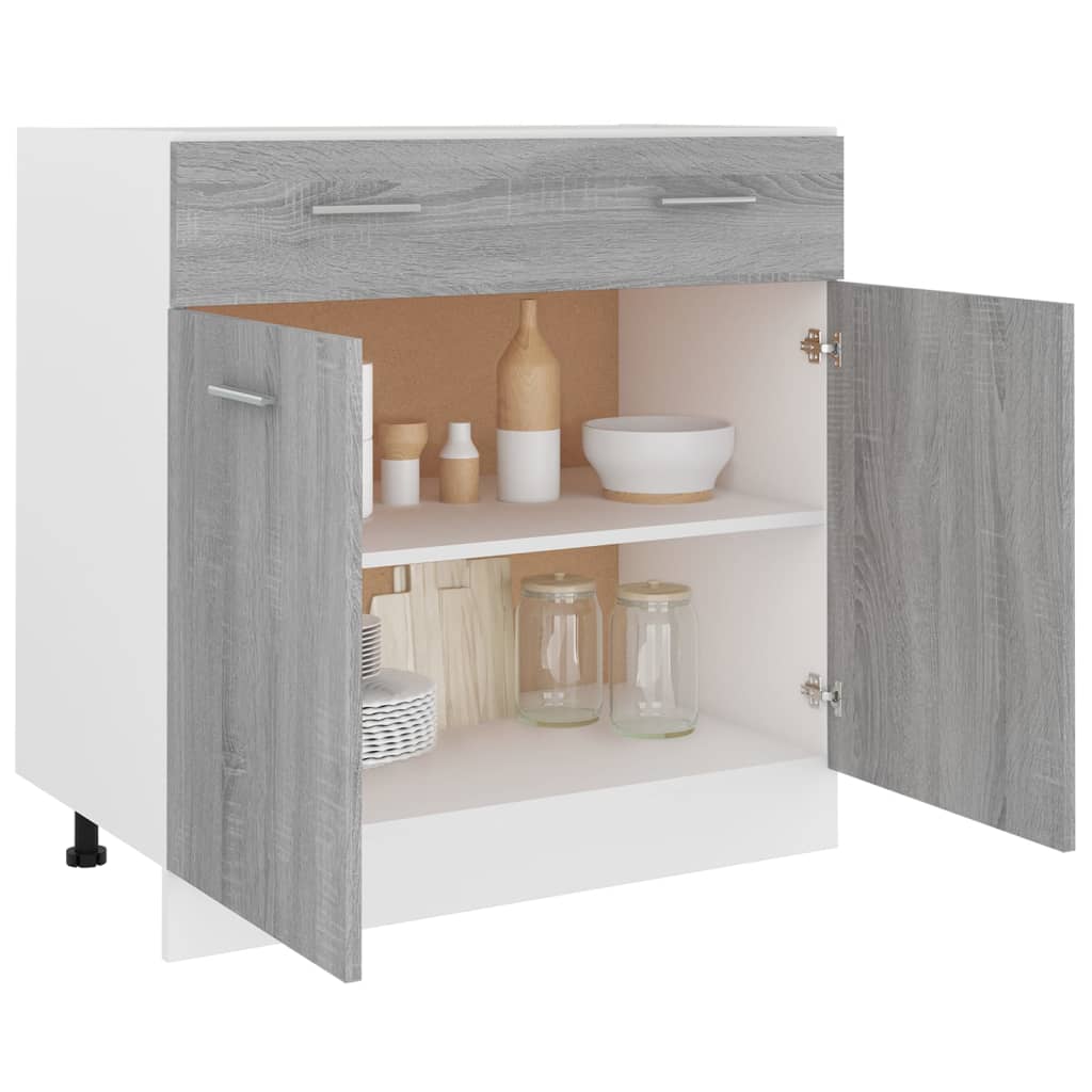 Armario inferior cocina “Lyon” contrachapada gris Sonoma