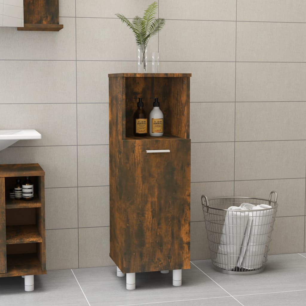 Armario de baño madera contrachapada gris Sonoma 60x33x61 cm