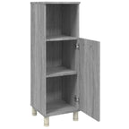Armario de baño madera contrachapada gris Sonoma 30x30x95 cm