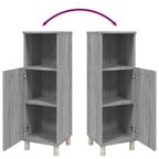 Armario de baño madera contrachapada gris Sonoma 30x30x95 cm