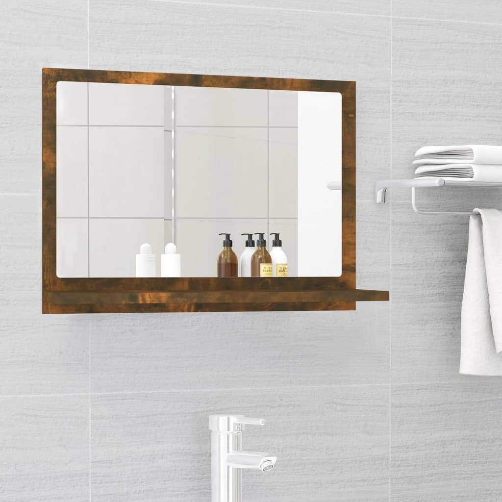 Espejo de baño madera contrachapada roble ahumado 40x10,5x37 cm