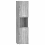 Armario de baño madera contrachapada gris Sonoma 30x30x130 cm