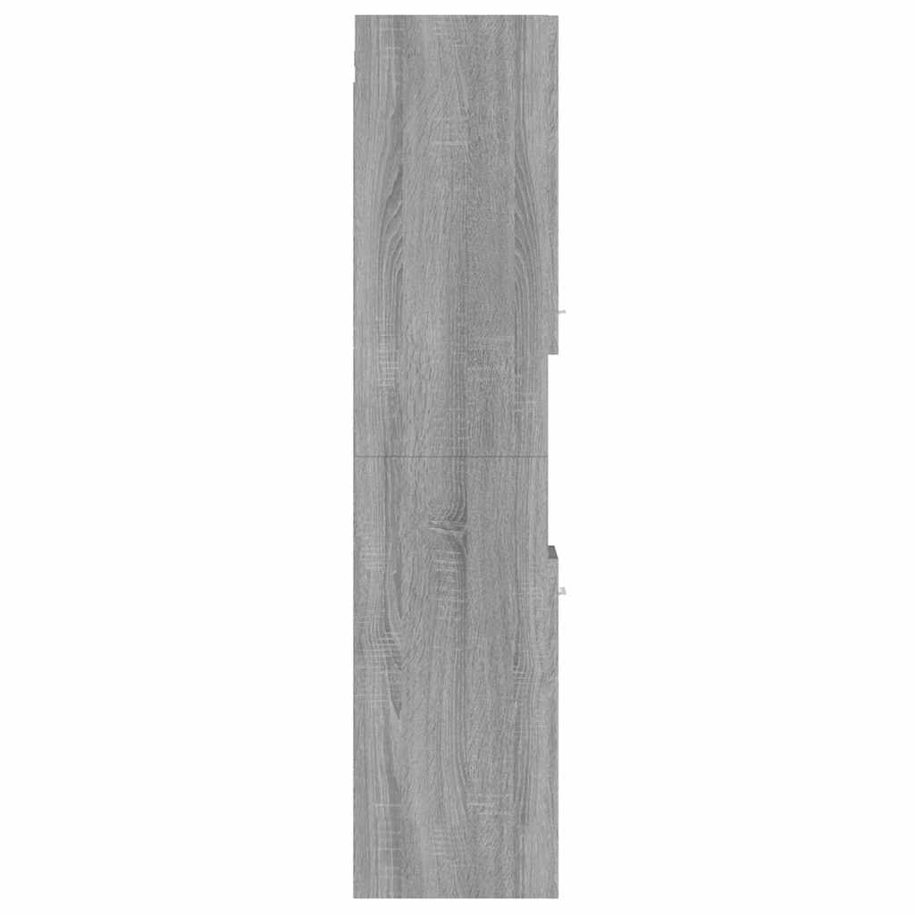 Armario de baño madera contrachapada gris Sonoma 30x30x130 cm